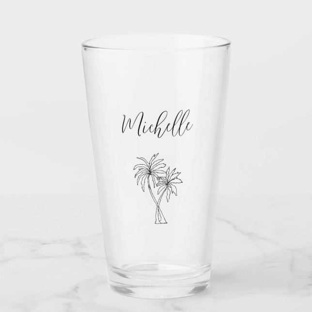 Copo De Pint Folhagem Botânica de Palmeiras Tropicais (Frente)