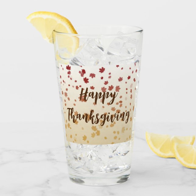 Copo De Pint Folhas de Ação de Graças (Gelo frontal)