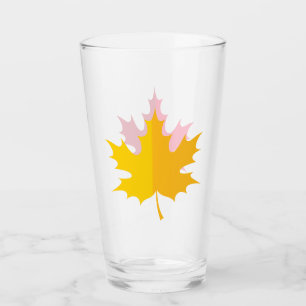 Copo De Pint Folhas de Mapeamento Dourado e Vermelho