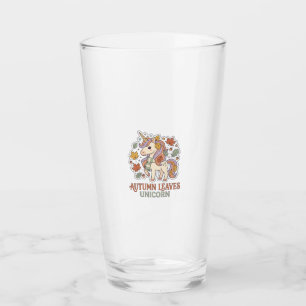 Copo De Pint Folhas de Outono Unicórnio Design Gráfico Merch Un