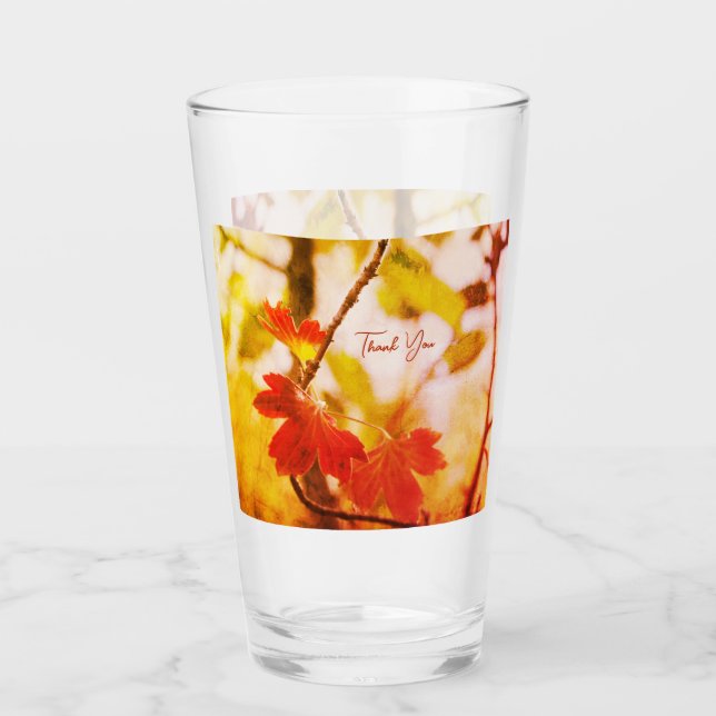 Copo De Pint Folhas Românticas Boho – Fantasia Botânica Obrigad (Frente)