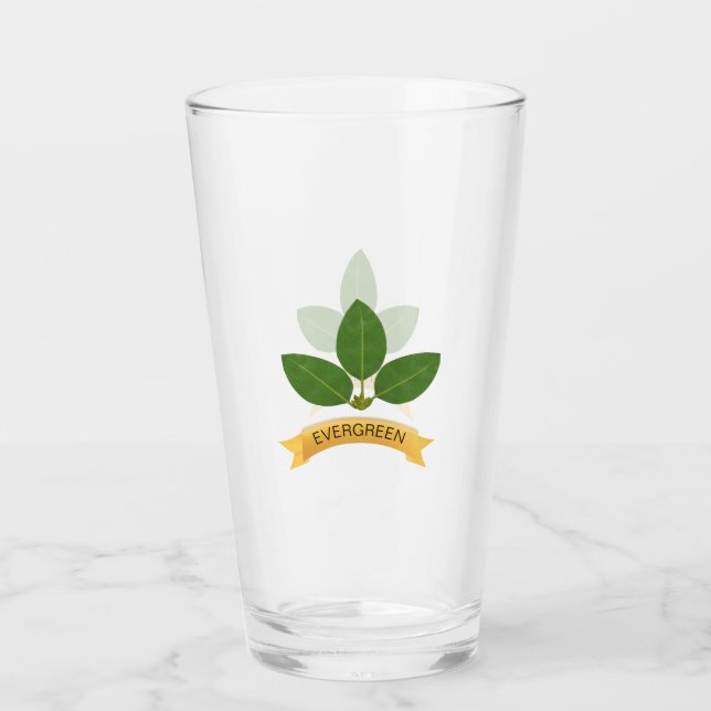 Copo De Pint Folhas Verdes Modernas (Verso)