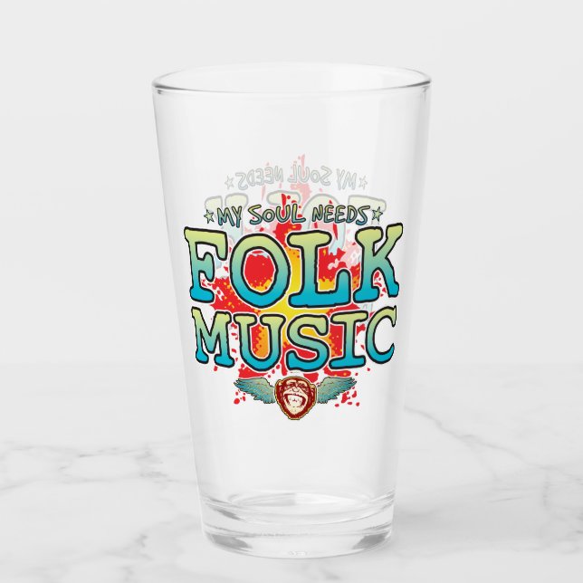 Copo De Pint Folk Music Soul Glass Tumbler (Frente)