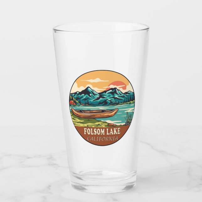 Copo De Pint Folsom Lake California Barco Fish Emblem (Frente)