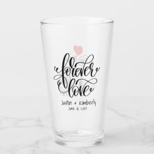 Copo De Pint Forever Love Wedding Glass