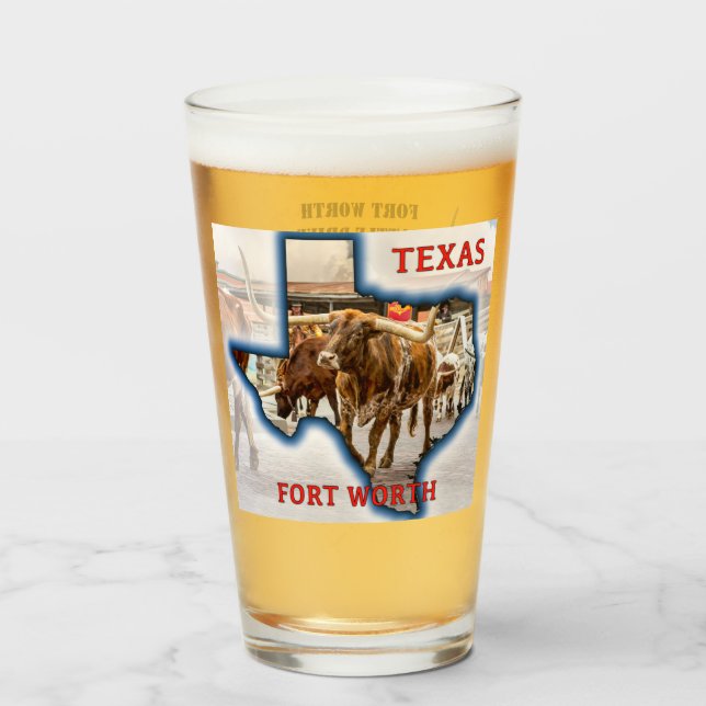 Copo De Pint Forte Worth Cattle Drive, Beer Glass (Frente (Preenchido))