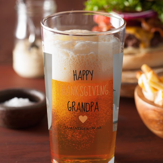 Copo De Pint Foto da Colagem Moderna Feliz Ação de Graças Vovô (Criador carregado)