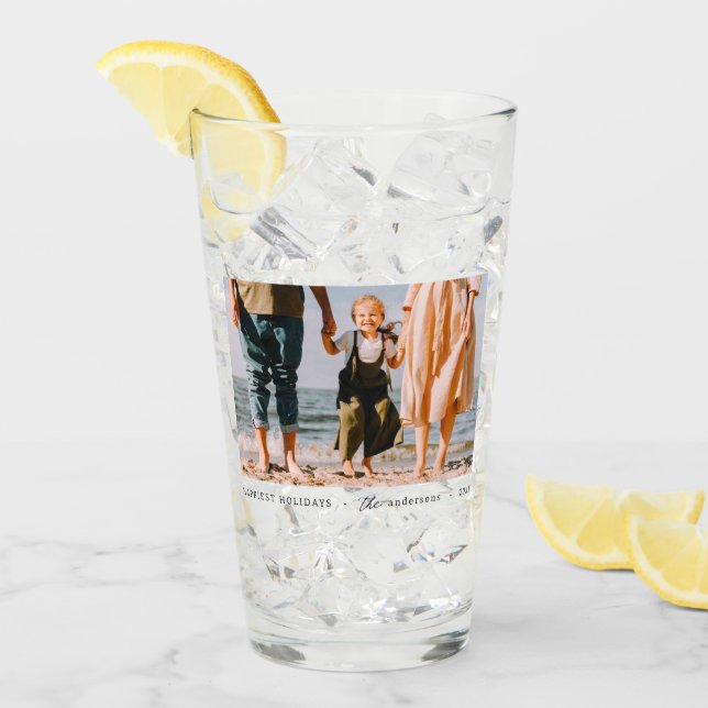 Copo De Pint Foto da família personalizada simples e minimalist (Gelo frontal)