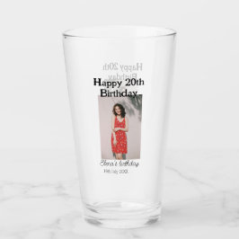 Copo De Pint Foto de 20 de aniversário feliz, simples e simples