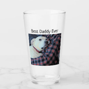 Copo De Pint Foto de Cachorro Branco Doce com Dia de os pais Pa