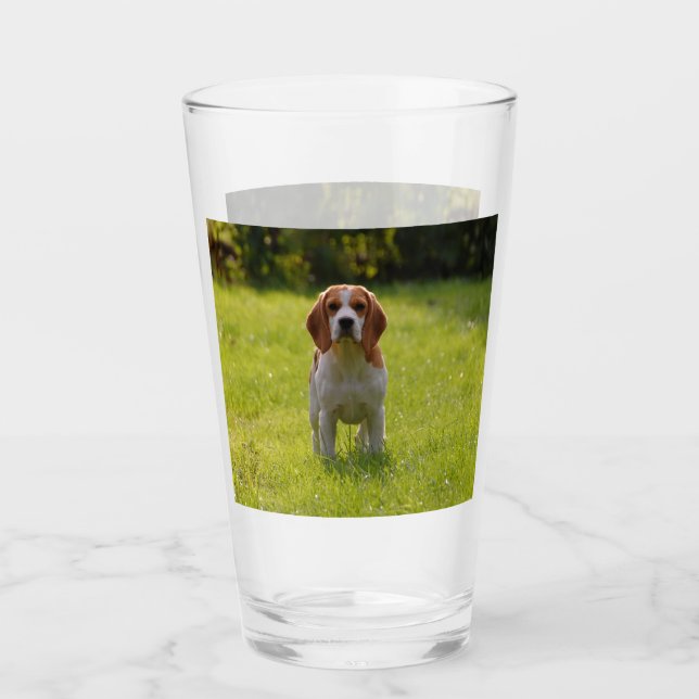 Copo De Pint Foto de Cão Personalizada 2 Lado (Frente)
