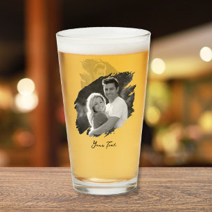 Copo De Pint Foto de Cerveja Preta e Branca Moderna e Única