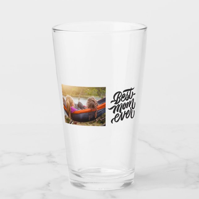 Copo De Pint Foto Personalizada do Melhor Script Moderno da Mãe (Frente)