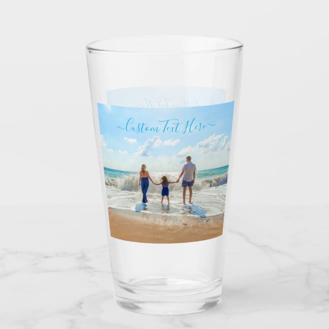 Copo De Pint Foto personalizada e vidro de texto personalizado (Frente)