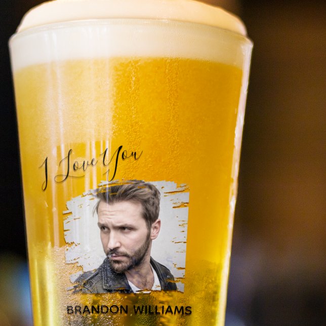 Copo De Pint Foto personalizada que eu te amo (Criador carregado)