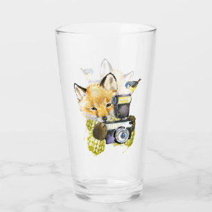 Copo De Pint Fox bonito da aguarela que toma imagens