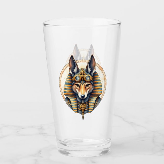 Copo De Pint Fox Retrato de Steampunk Anubis (Frente)