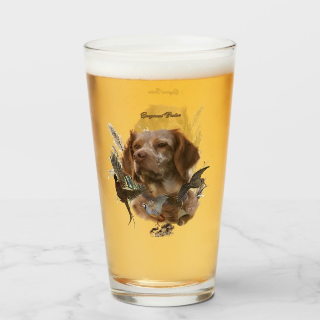 Copo De Pint Francês Bretanha, Arte de Caça a Pássaros (Frente (Preenchido))