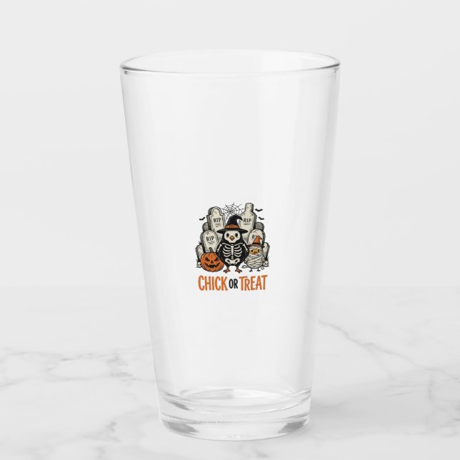 Copo De Pint Frango Engraçado ou Tratamento Gráfico de Frango d (Frente)