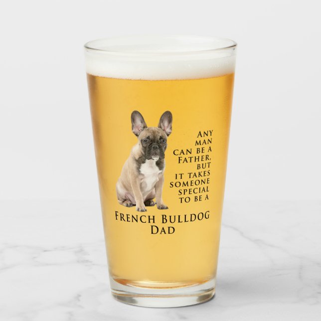 Copo De Pint Frenchie Pai Glass Tumbler (Frente (Preenchido))