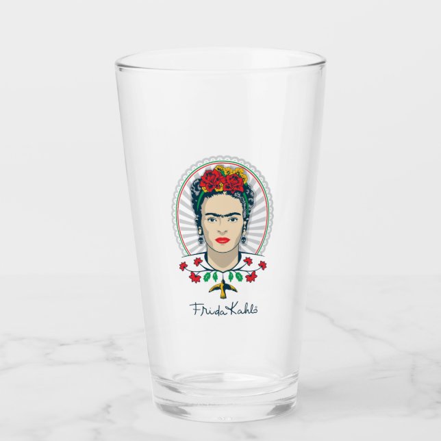 Copo De Pint Frida Kahlo | Vintage Floral (Frente)