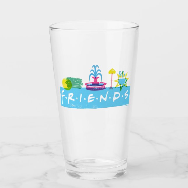 Copo De Pint FRIENDS™ | Logotipo com Ícones (Frente)