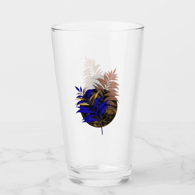 Copo De Pint Frio azul no círculo preto (Frente)