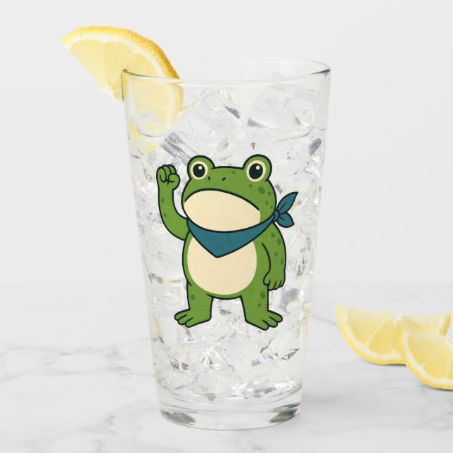 Copo De Pint Frogs Against Fascism Portland Frog Protest (Gelo frontal)