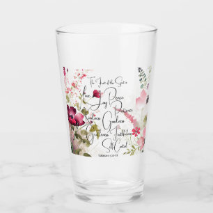 Copo De Pint Fruto do Espírito floral rosa