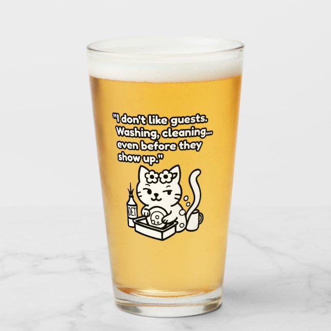 Copo De Pint Funny Cat Mug – Introvert Humor Quote (Frente (Preenchido))