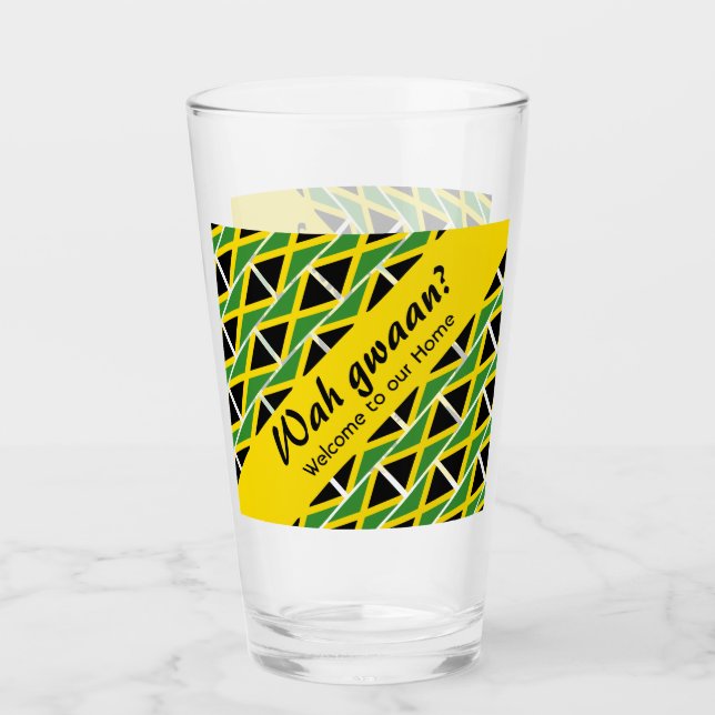Copo De Pint Funny Custom WAH GWAAN Jamaica Flag (Frente)