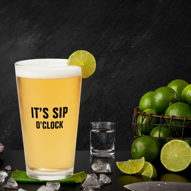 Copo De Pint Funny It’s Sip O’Clock Minimalist Dad Birthday (Criador carregado)