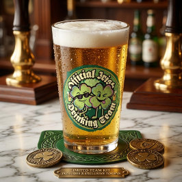 Copo De Pint Funny Official Irish Drinking Team St Paddy Glass