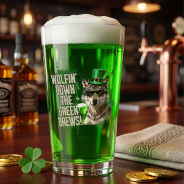 Copo De Pint Funny Wolfin Down Green Brews St Patricks Day