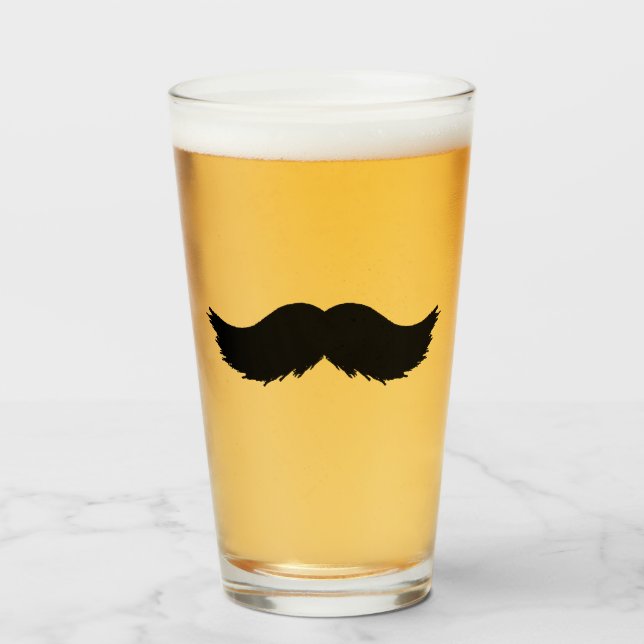 Copo De Pint Furry Black Mustache (Frente (Preenchido))