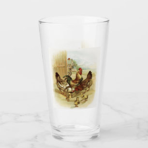 Copo De Pint Galinhas Fazendas de Arte Vintage