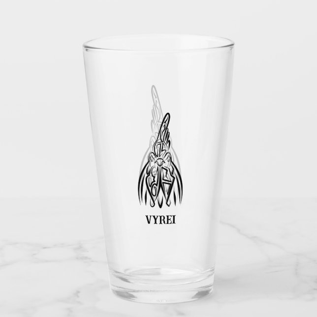 Copo De Pint Galo Tribal Preto e Branco (Frente)