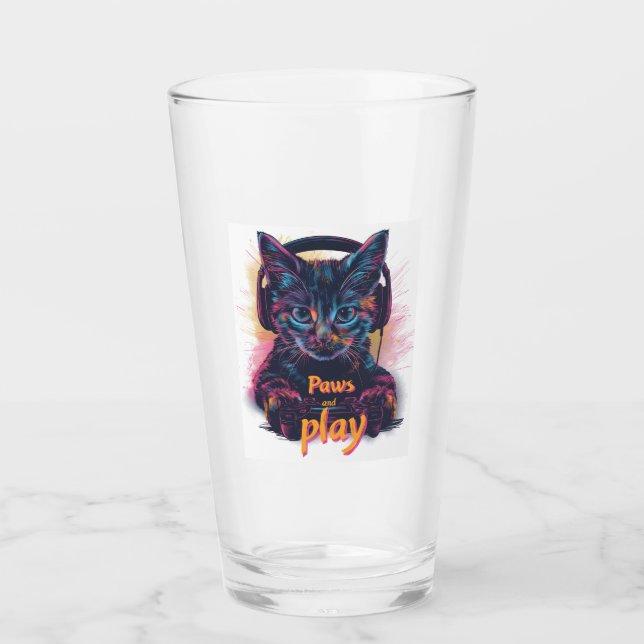 Copo De Pint Gamer Cat Level Up (Frente)