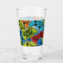 Copo De Pint Gamer Pattern Glass Cup