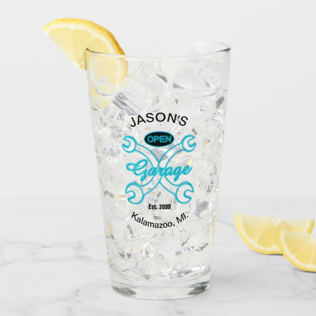 Copo De Pint Garage Wrenches Drinkware Glass Tumbler Soda Tea (Gelo frontal)