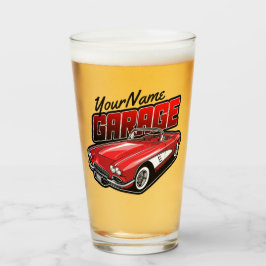 Copo De Pint Garagem de Carro Esportivo Vermelho Clássico 1961 
