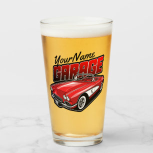 Copo De Pint Garagem de Carro Esportivo Vermelho Clássico 1961