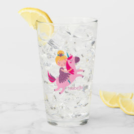 Copo De Pint Garota Amarelo-Bonita Andando em Unicórnio