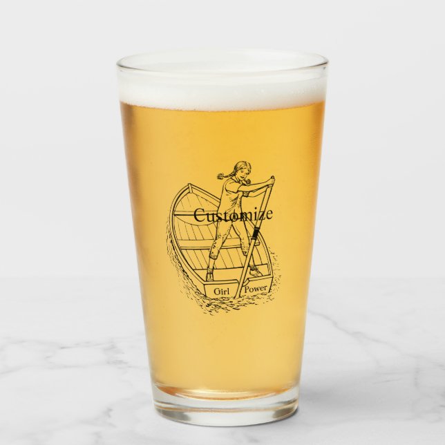 Copo De Pint Garota com Escultor de Energia do Barco Thunder_Co (Frente (Preenchido))