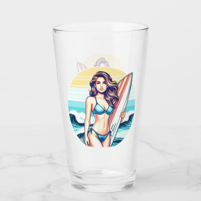 Copo De Pint Garota Esporte & Surfe (Frente)