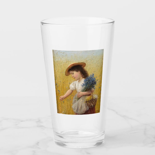 Copo De Pint Garota jovem em um campo de trigo (Frente)