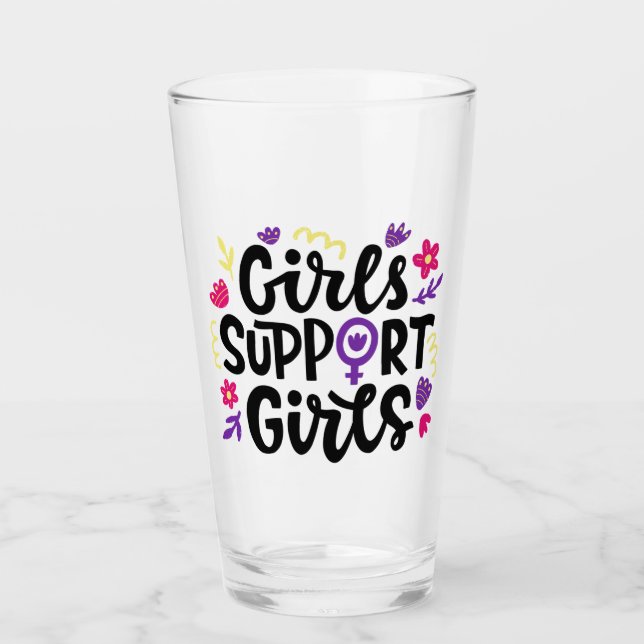 Copo De Pint Garotas suportam garotas (Frente)