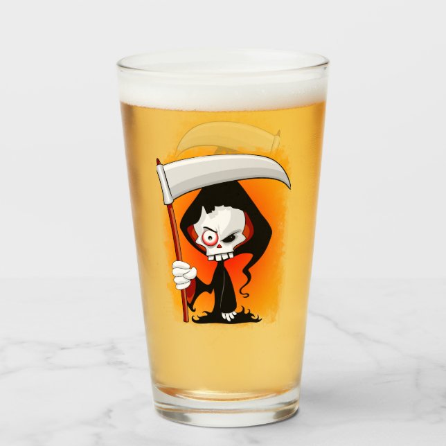 Copo De Pint Garrafa de Água de Cartoon do Grim Reaper (Frente (Preenchido))