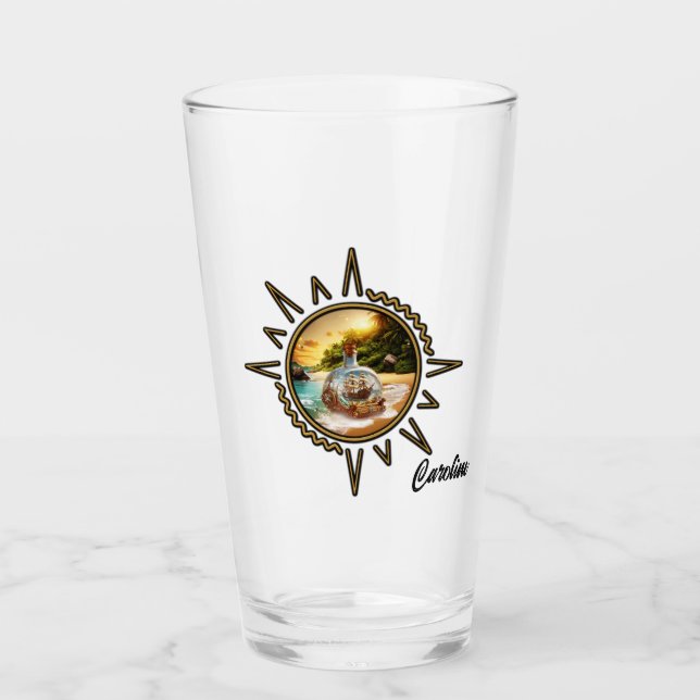 Copo De Pint Garrafa única e incrível com navio (Frente)