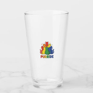 Copo De Pint Gato Arco-Íris Vintage Purride Design Vetorial_1